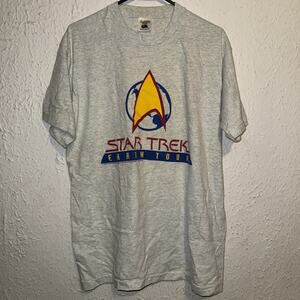 Vintage 1993 Star Trek Earth Tour Graphic Print Single Stitch Shirt L